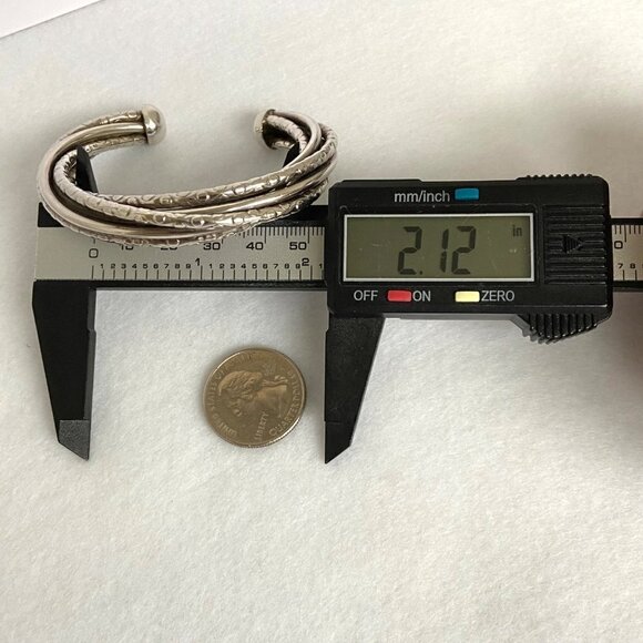 Sterling Silver 925 Heavy Chunky Twisted 5 Band Woven Cuff Bracelet Sz 6.5" 40g - Picture 13 of 16